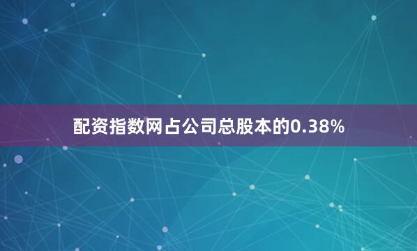 配资指数网占公司总股本的0.38%
